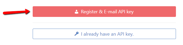 Зарегистрировать и отправить ключ API по электронной почте