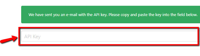 вставьте «Ключ API»